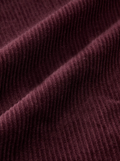 Belted Corduroy Straight-Leg Pants