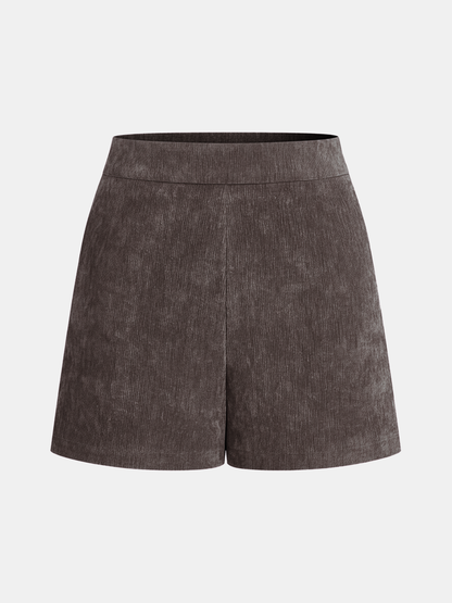 Velvet High-Waisted Shorts