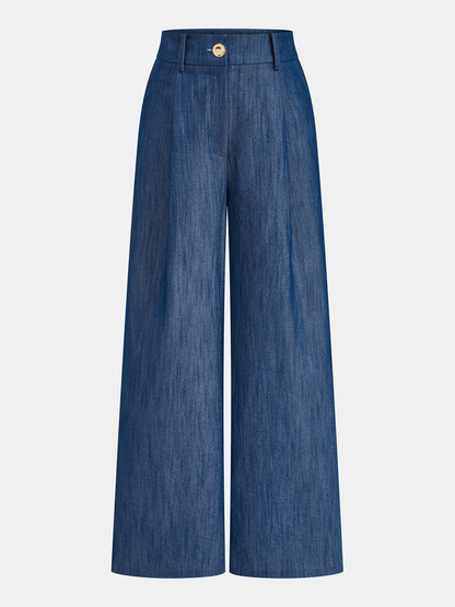 Cross-Tie Crop Top & Wide-Leg Pants Set