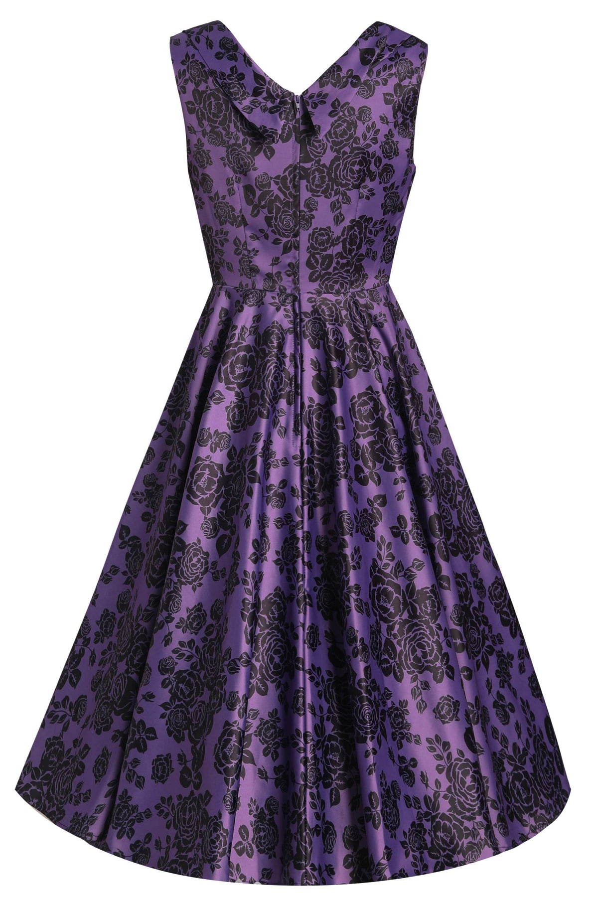 Grace Purple Rose Pleated Bust Dress
