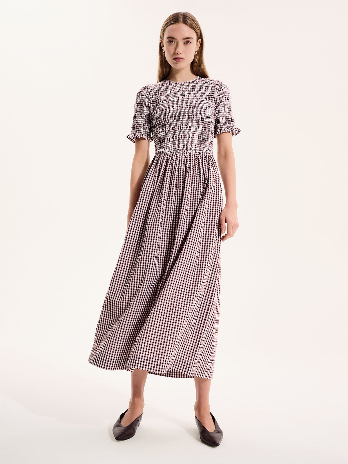 Becky Dress in Brown Gingham
