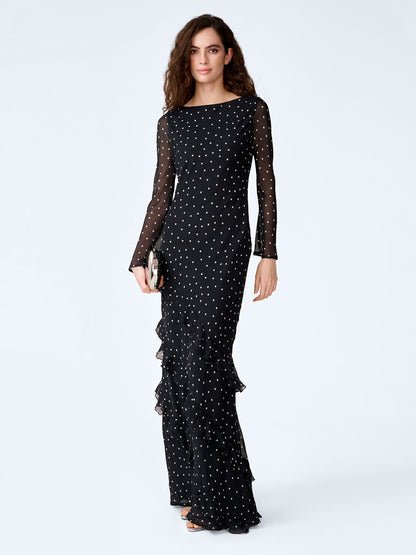 Bridie Dress in Black Polka Dot