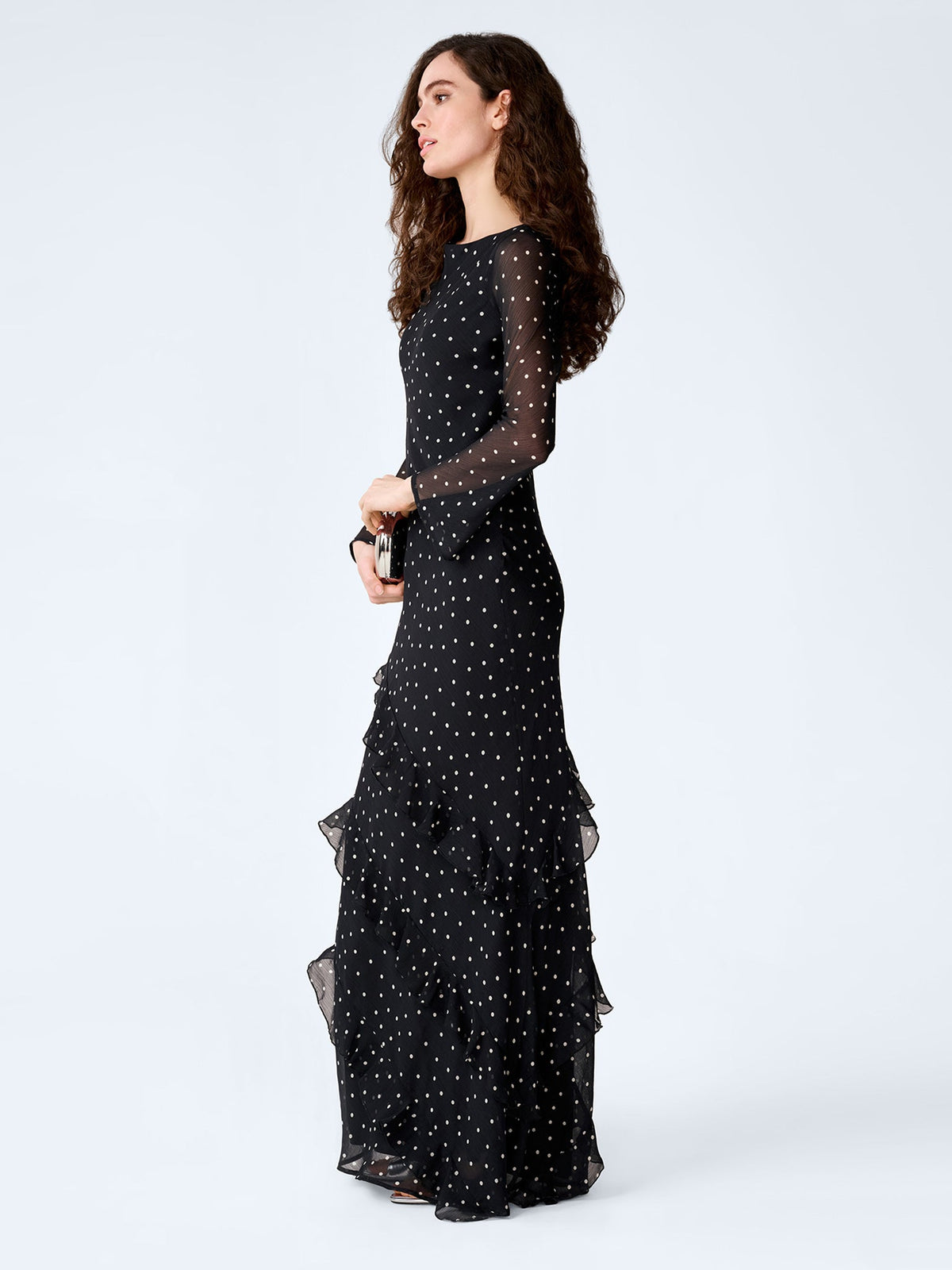 Bridie Dress in Black Polka Dot