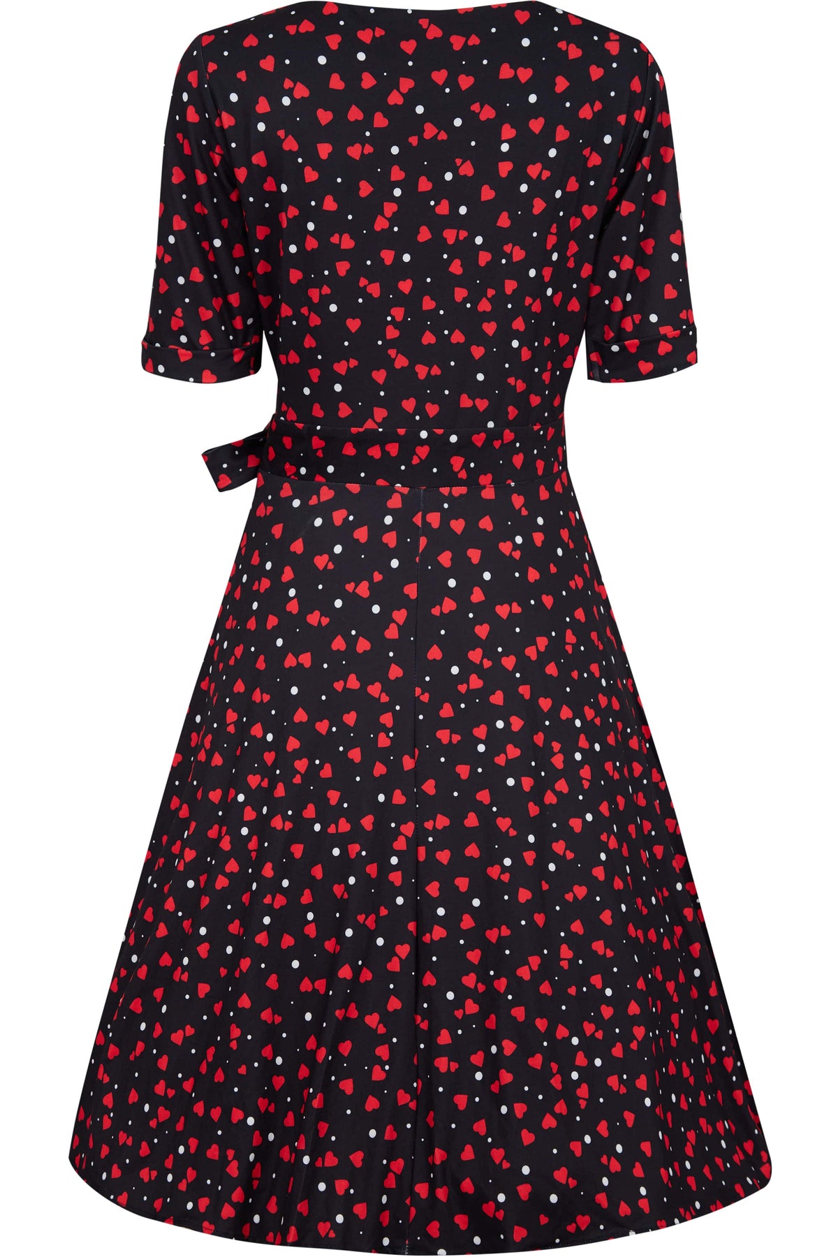 Matilda Black Heart Print Wrap Dress