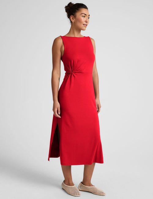 Rotation Side Twist Midi Dress