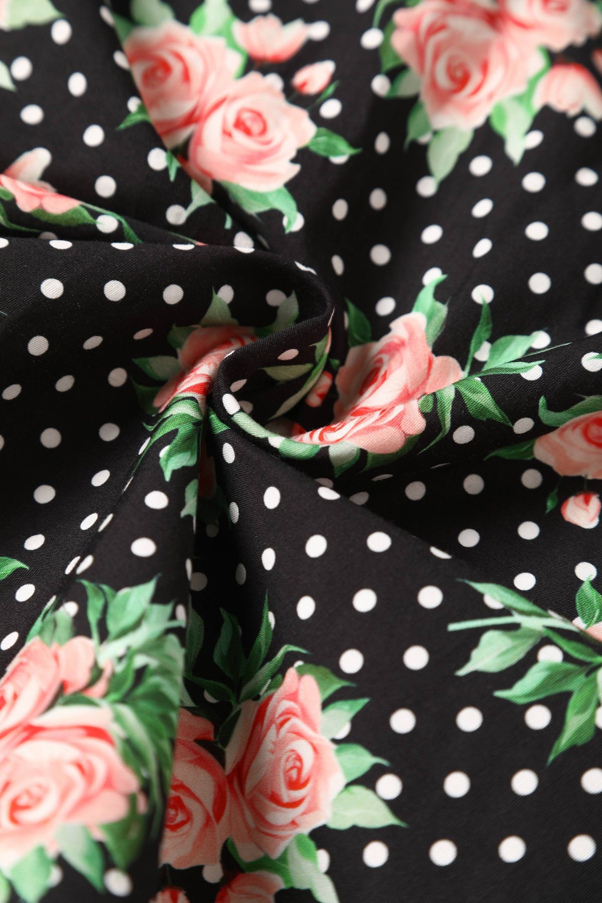 Poppy Navy Blue Polka Dot Rose Shirt Dress