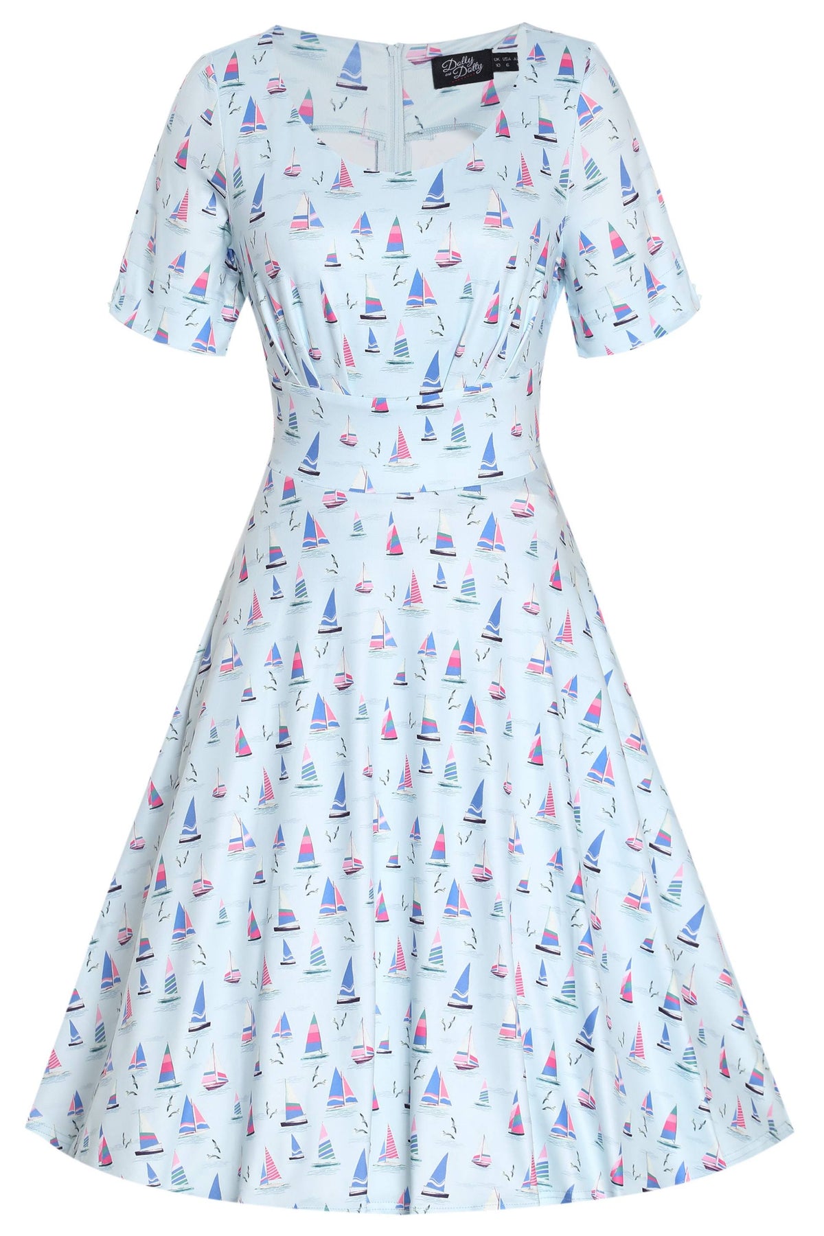 Brenda Blue Sailboats A-line Dress