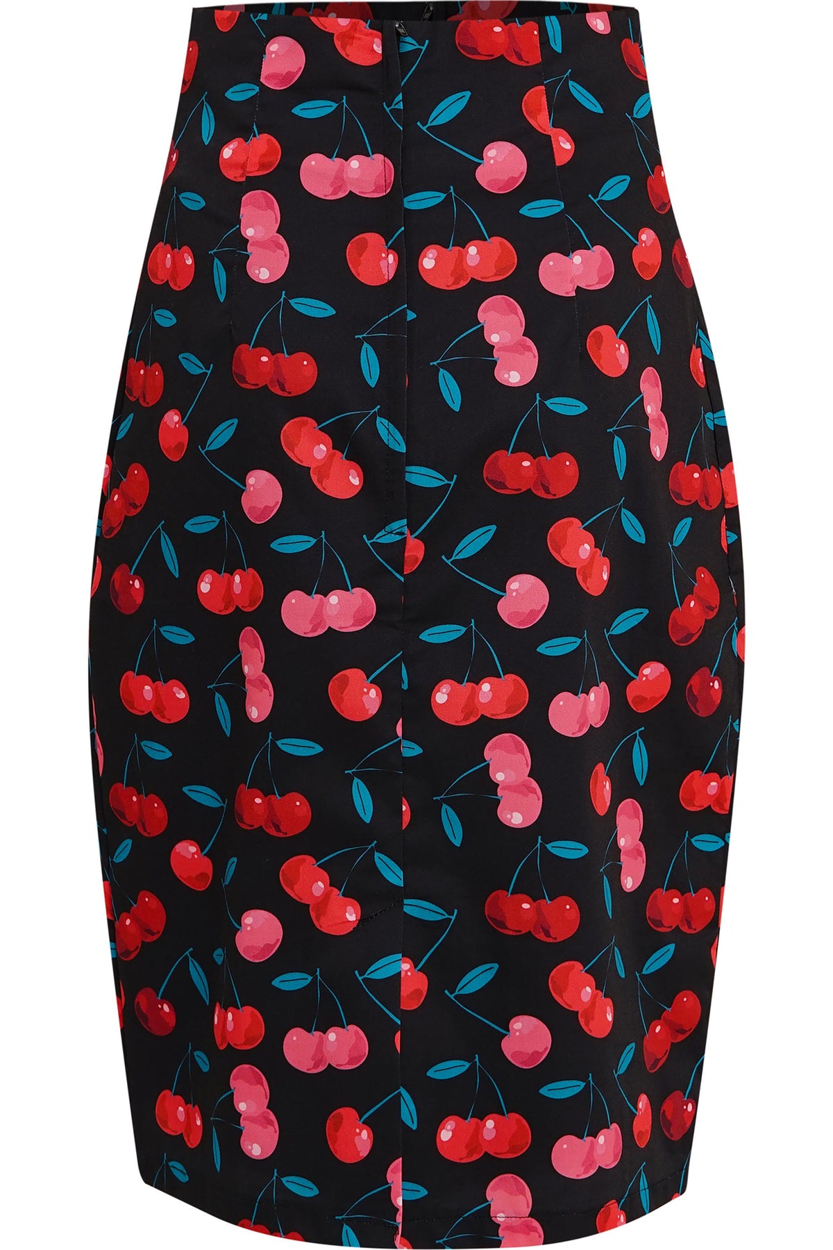 Falda Black & Red Cherry Pencil Skirt