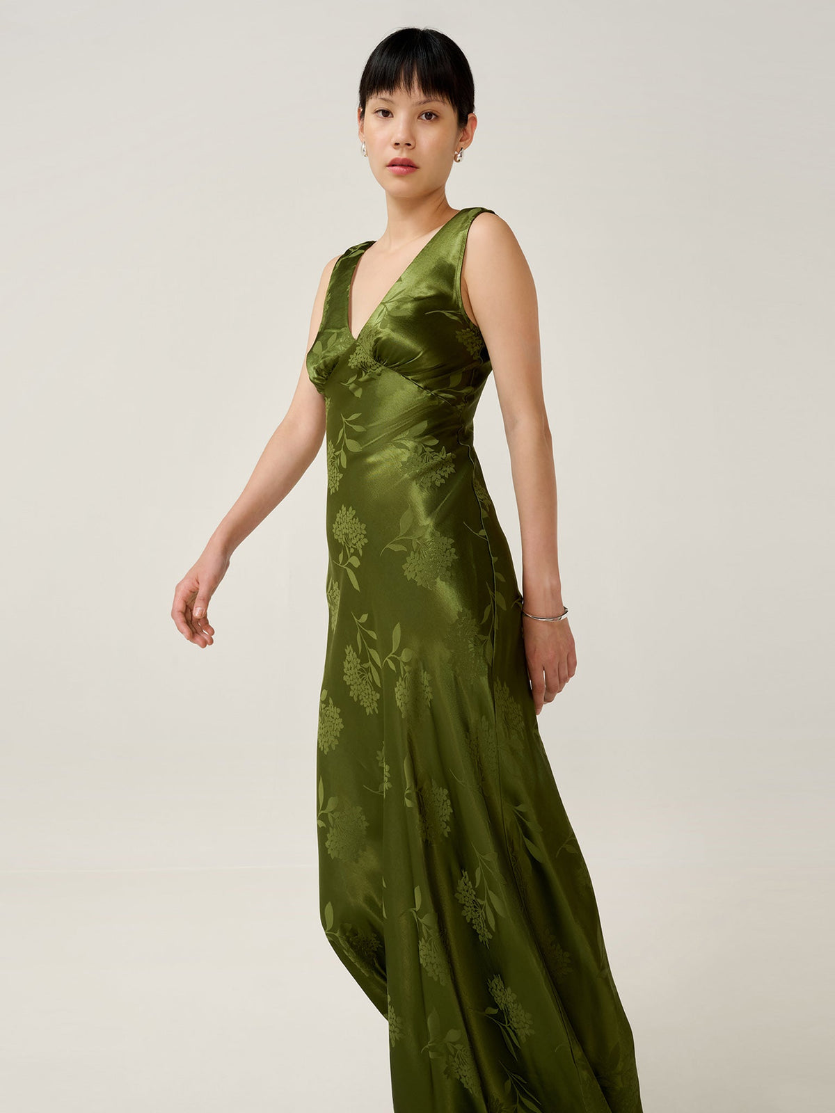 Iris Jacquard Dress in Pear Green