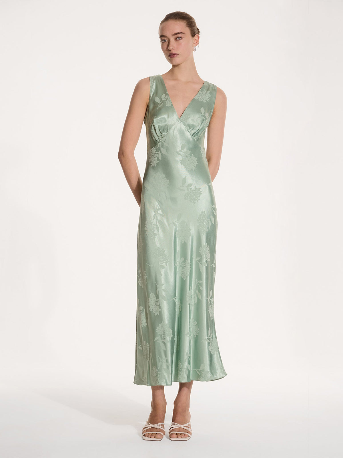 Iris Jacquard Dress in Sage