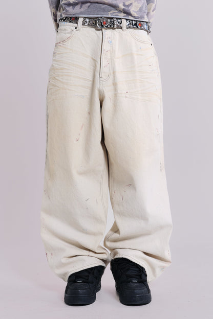 Ecru Paint Colossus Jeans