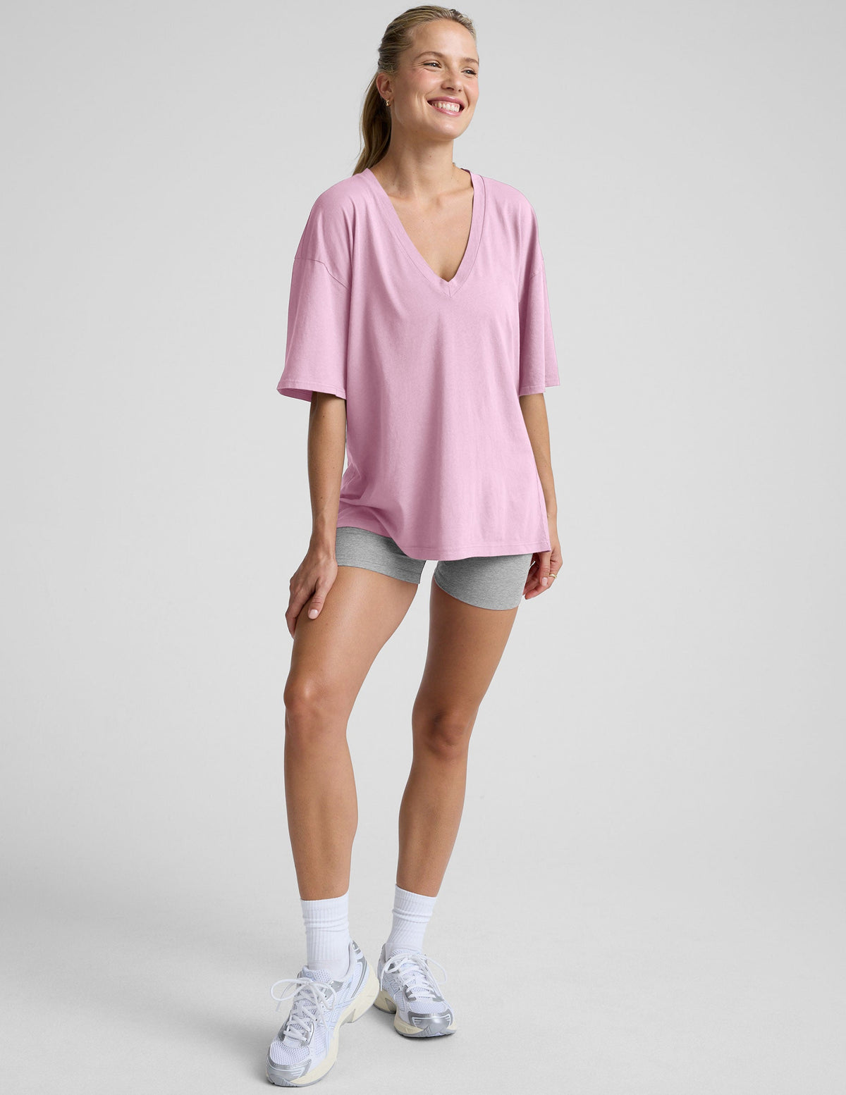Oversized V-neck Cotton Tee