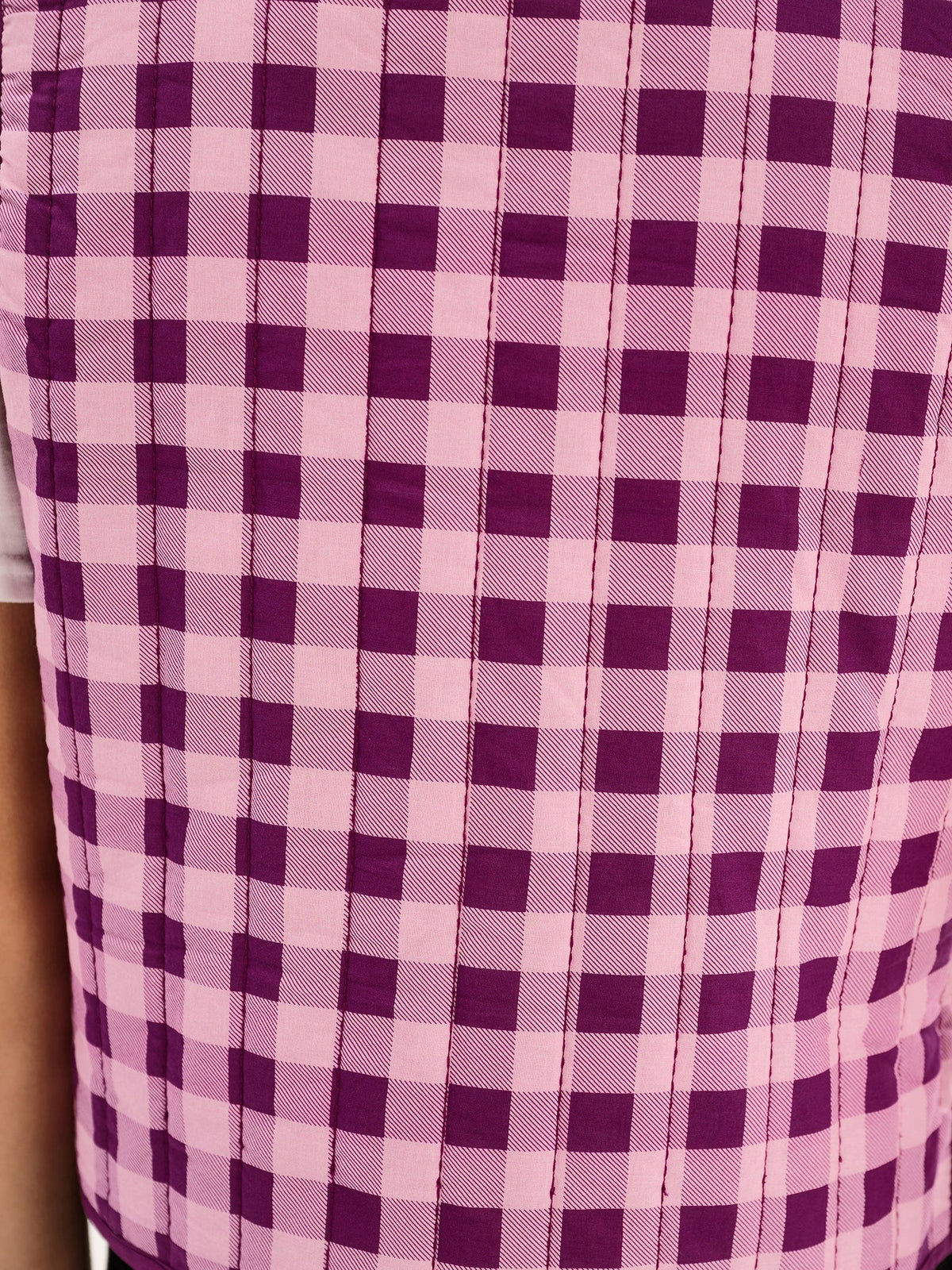 Jojo Quilted Gilet in Pink Gingham