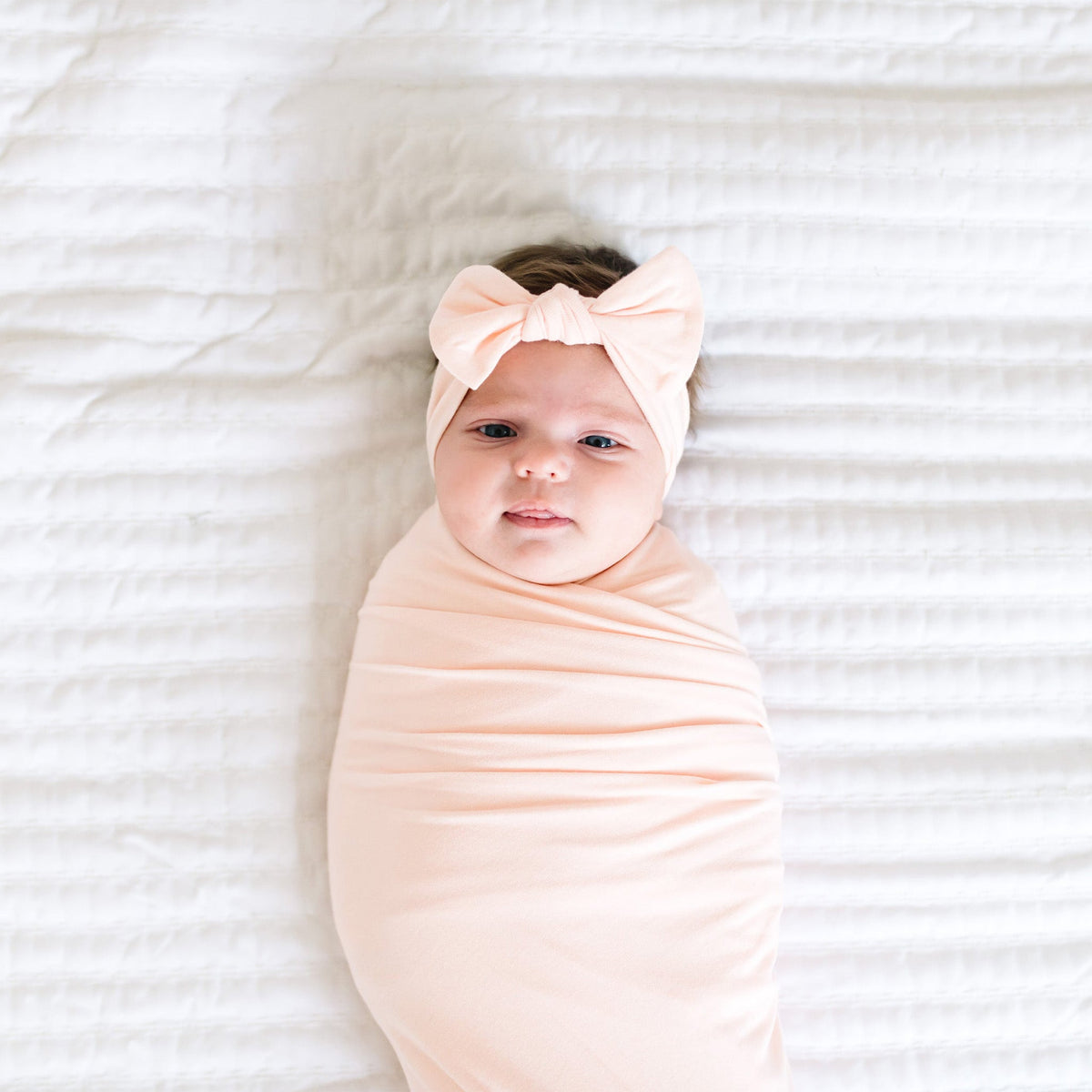 Knit Headband Bow - Blush