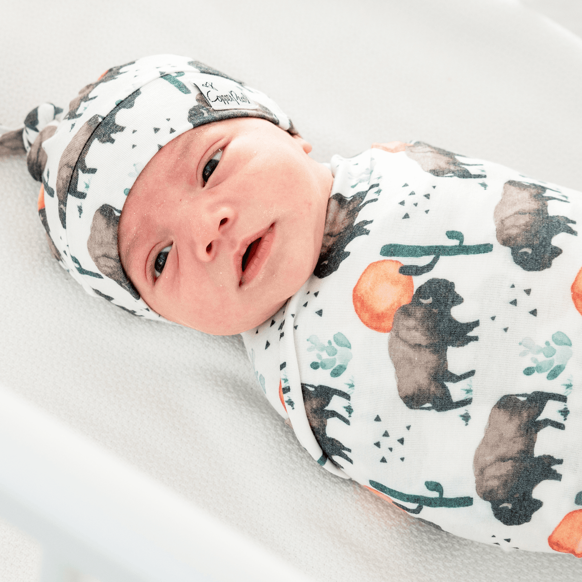 Knit Swaddle Blanket - Bison