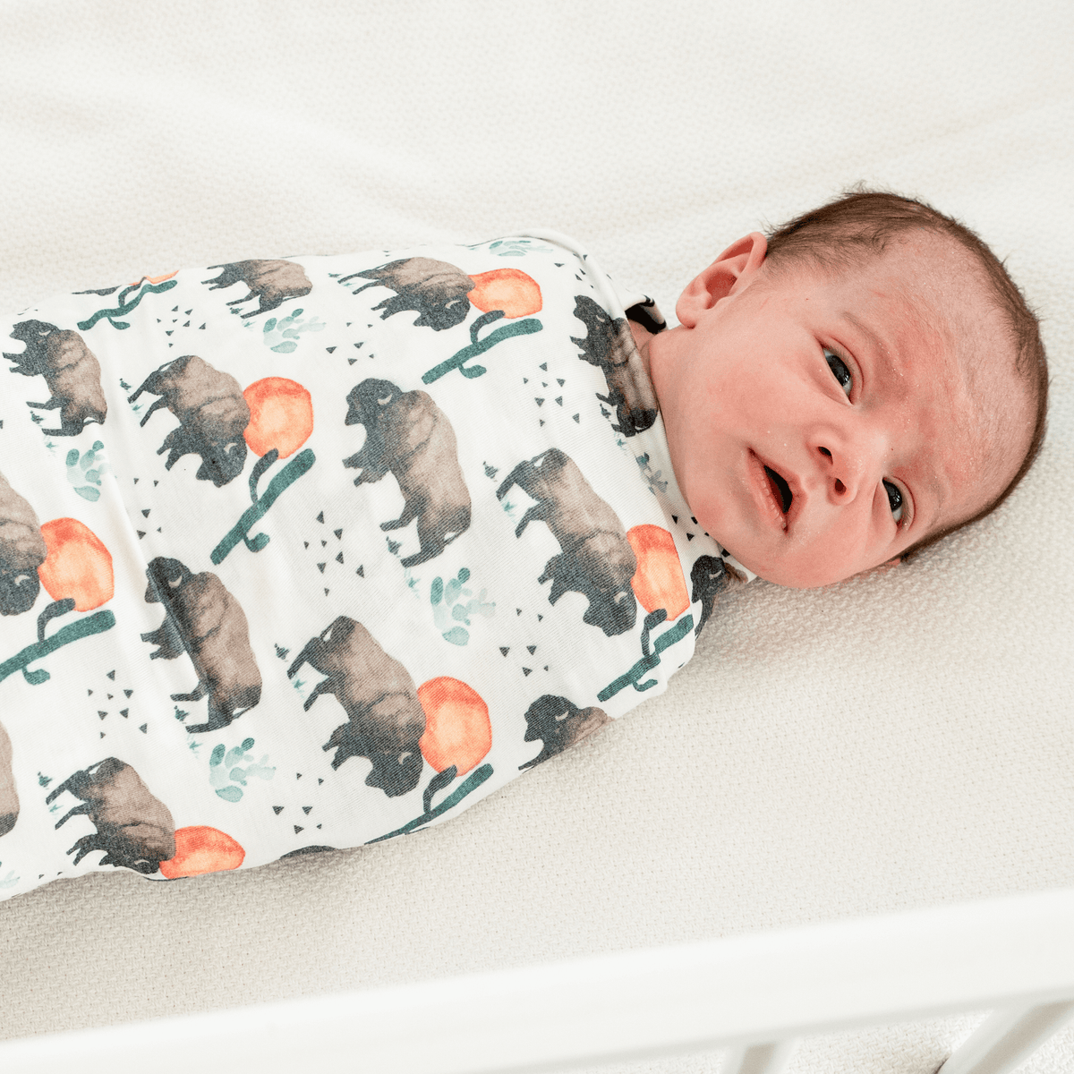 Knit Swaddle Blanket - Bison
