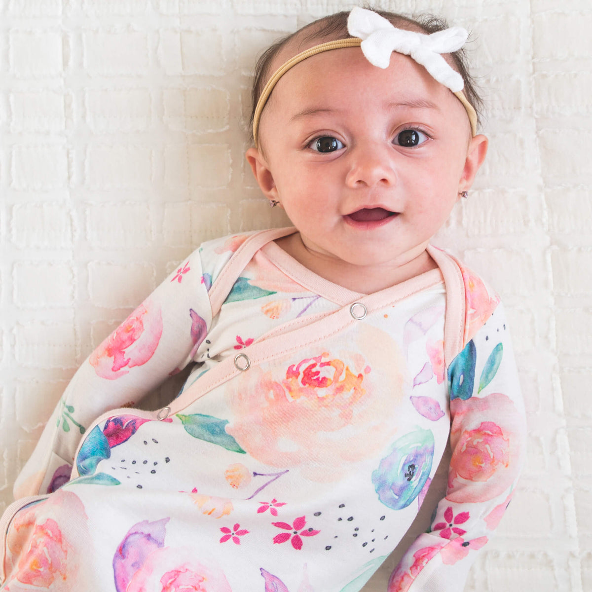 Newborn Knotted Gown - Bloom