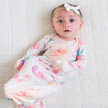 Newborn Knotted Gown - Bloom