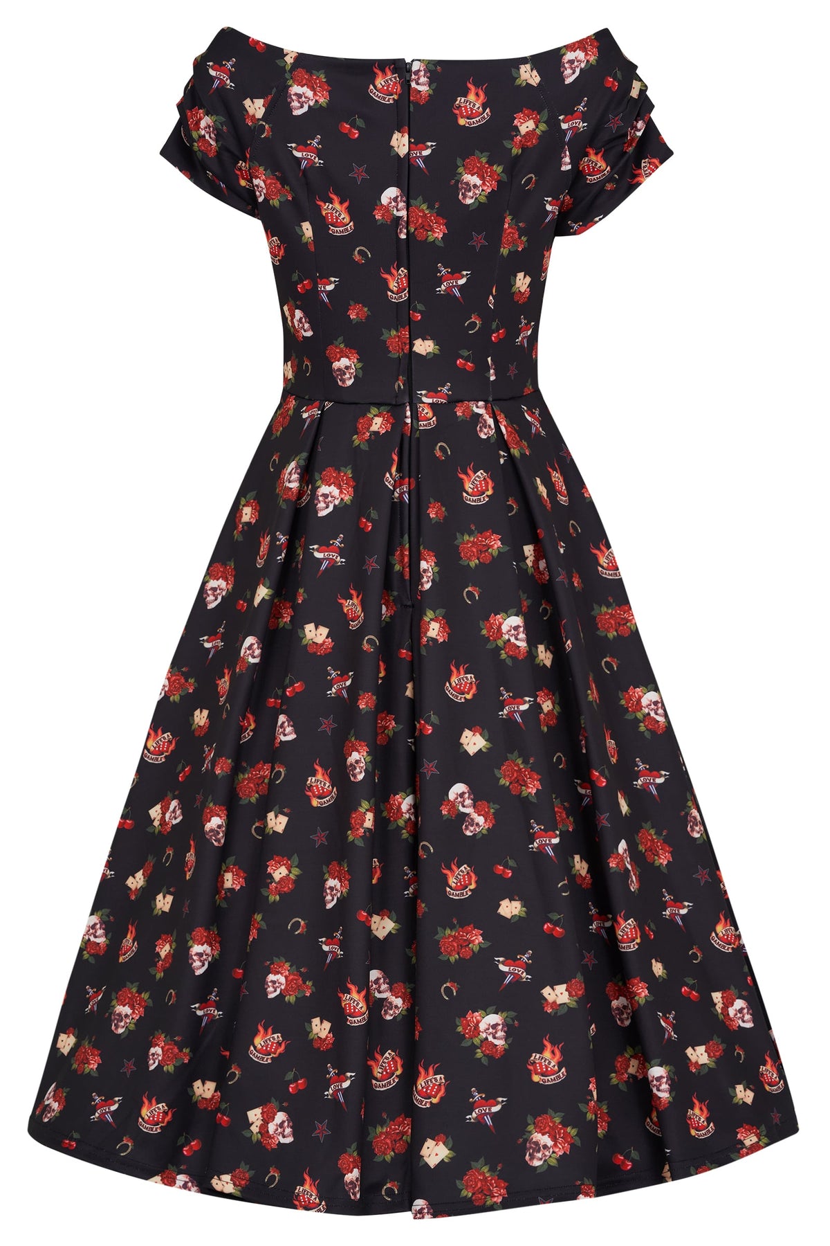 Lily Off Shoulder Rockabilly Circle Dress