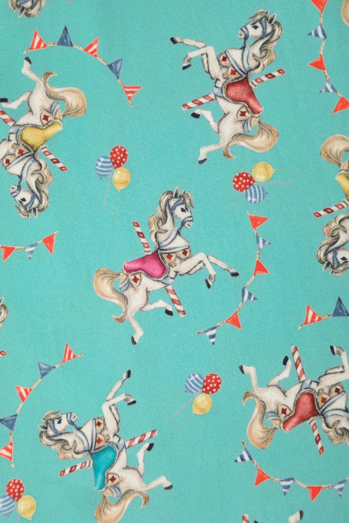 Donna Crossover Bust Turquoise Carousel Dress