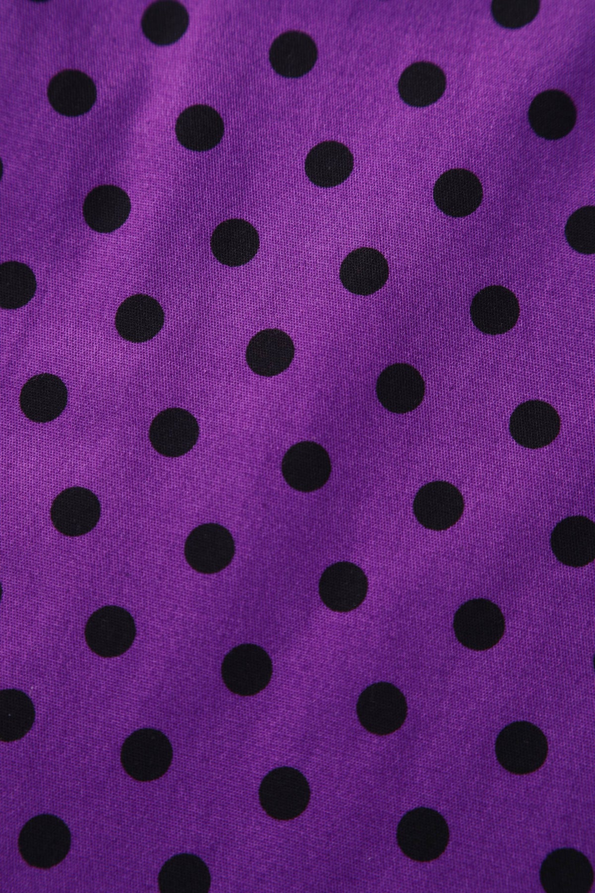 Judith Pleated Black/Purple Dress With Polka Dots