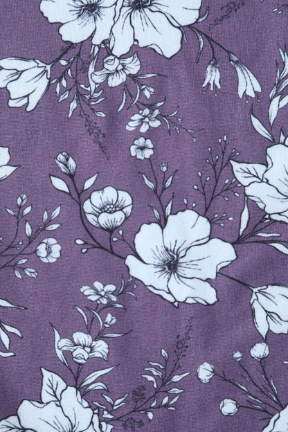 Esther Purple Floral Butterfly Sleeved Jumpsuit