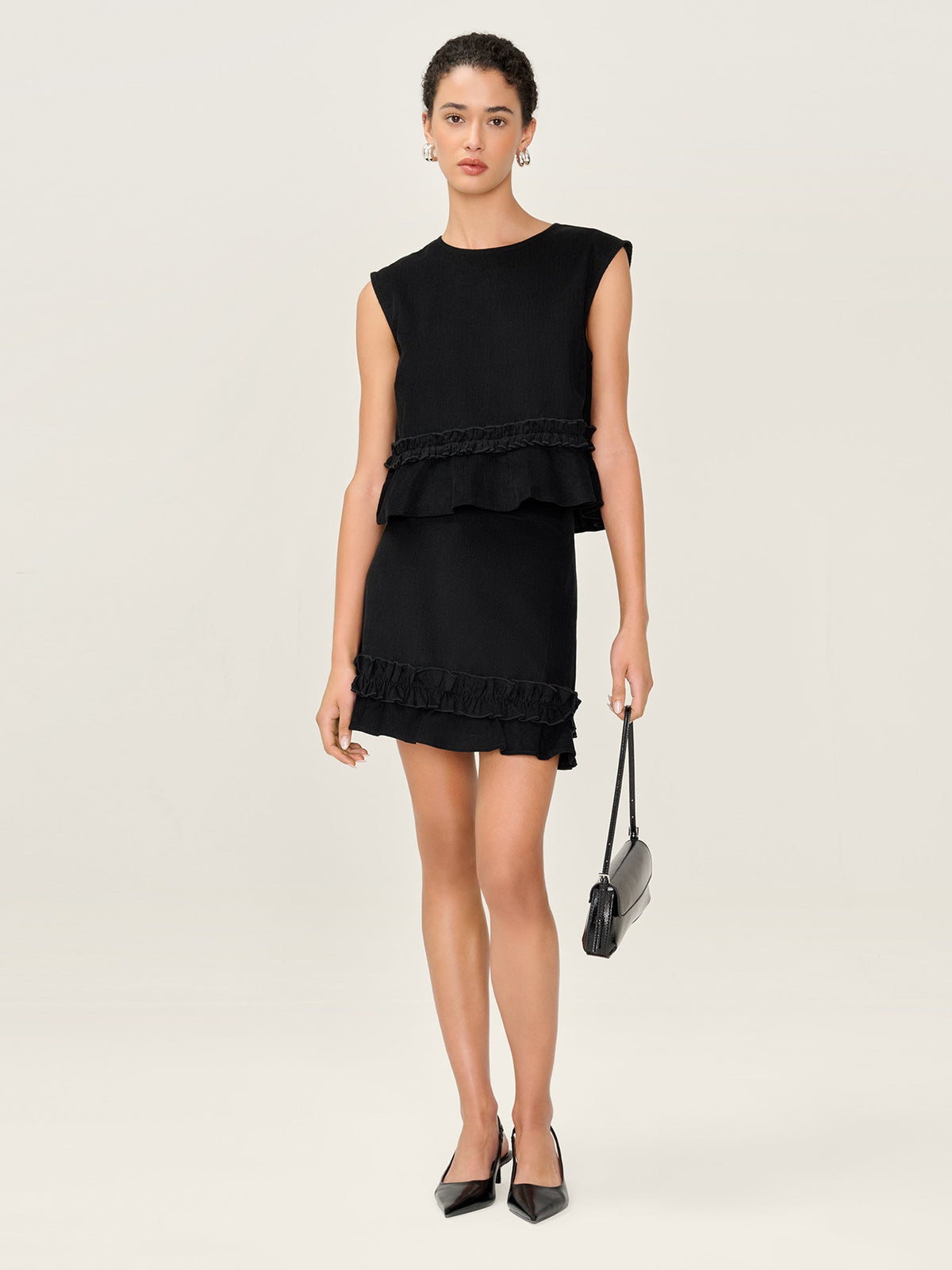 Prudie Cord Skirt in Black