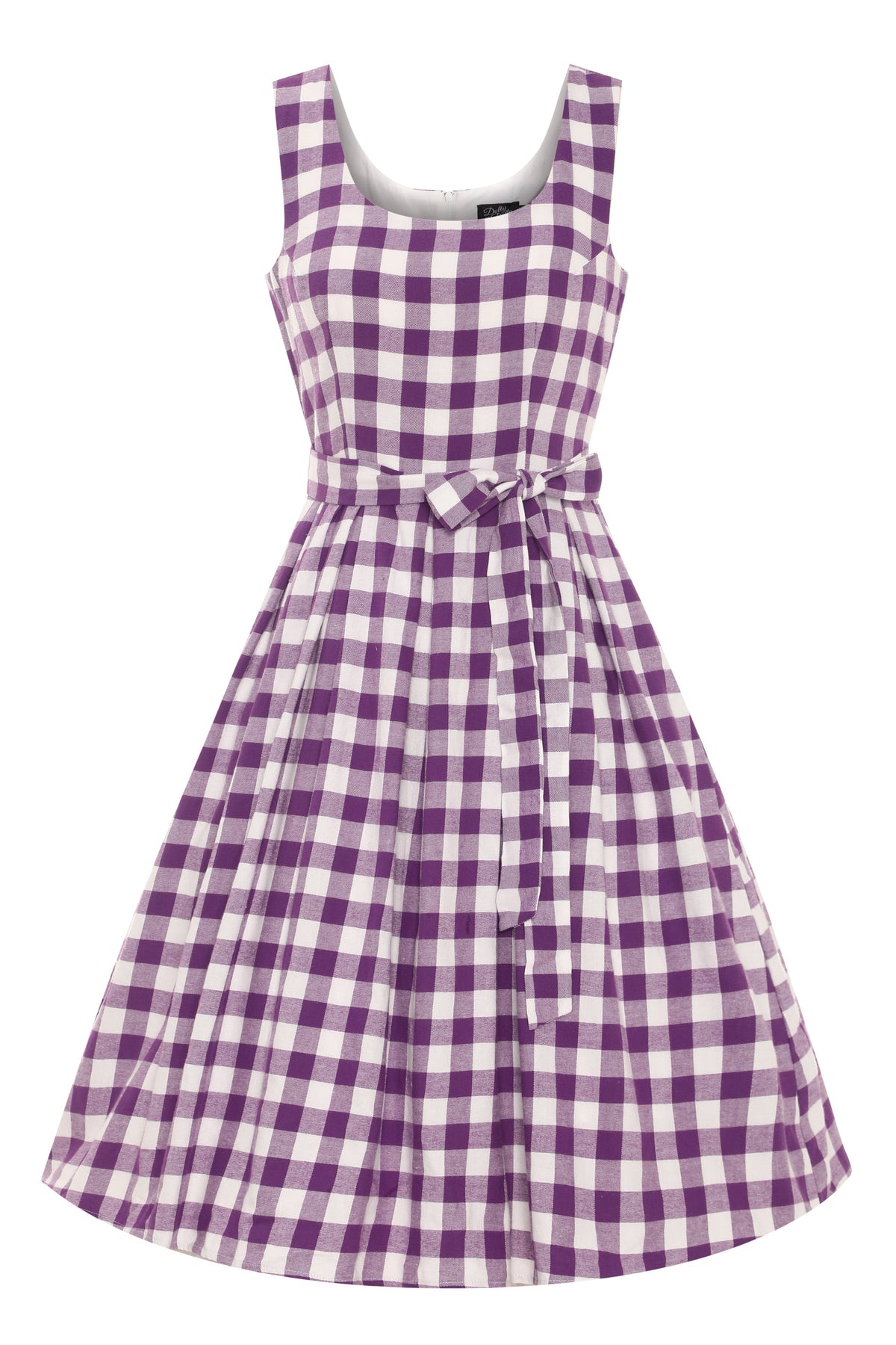 Amanda Purple Gingham Swing Dress
