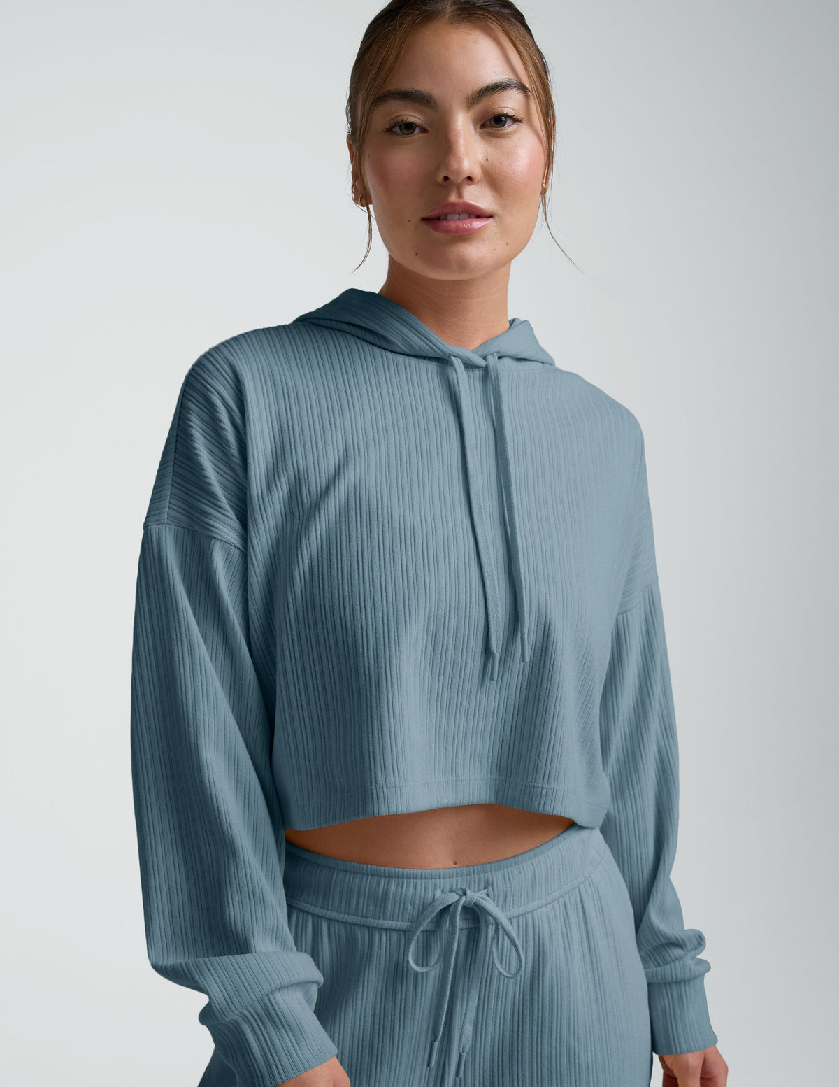 Breathe Easy Ribbed Cropped Hoodie