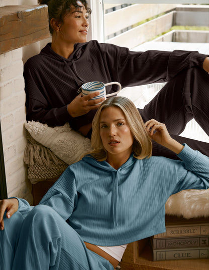 Breathe Easy Ribbed Cropped Hoodie