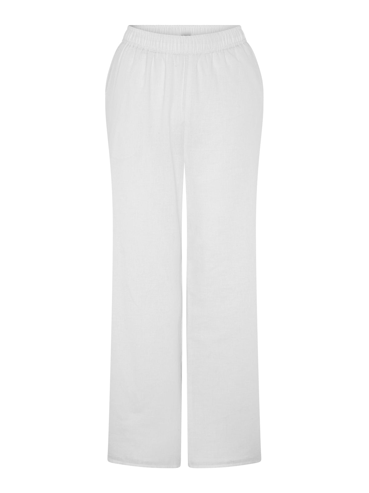 Ramela Elasticated Waist Linen Trouser in White
