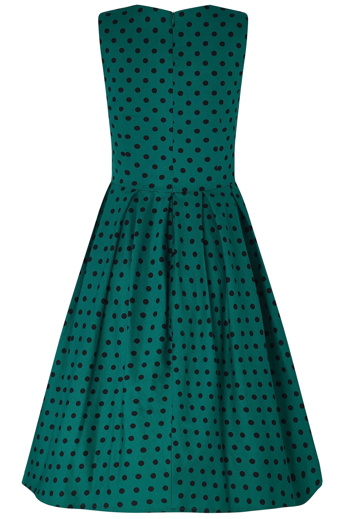 Annie Retro Polka Dot Dress in Green and Black