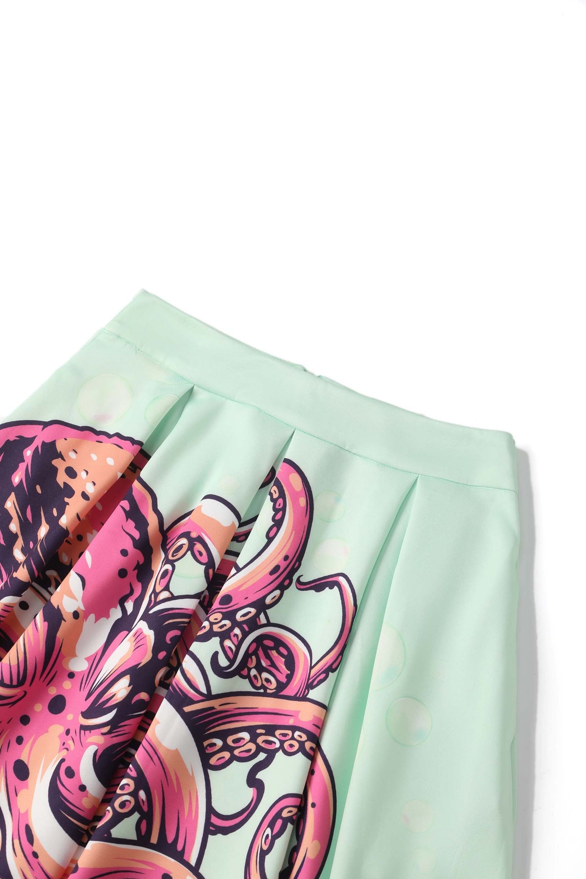 Carolyn Mint Green Octopus Box Pleated Skirt
