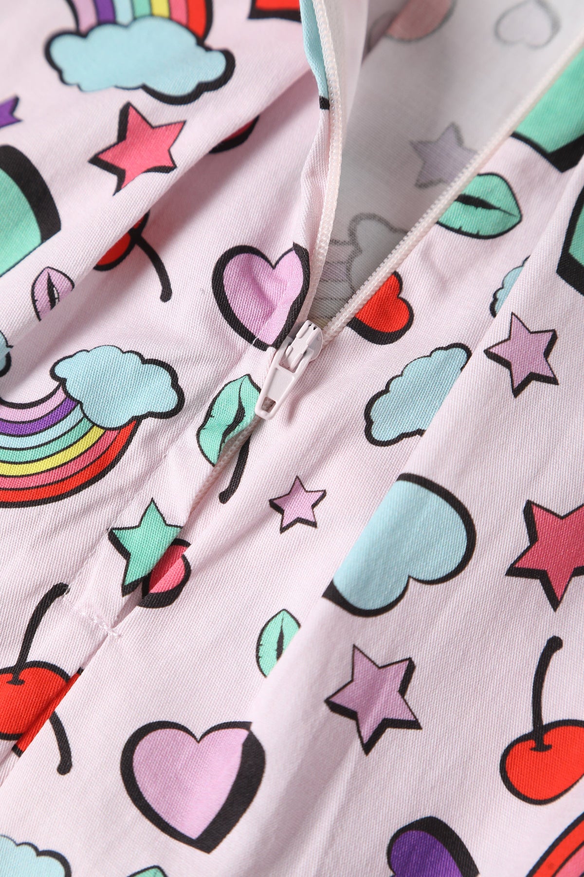 Carolyn Heart & Rainbow Print Box Pleated Skirt
