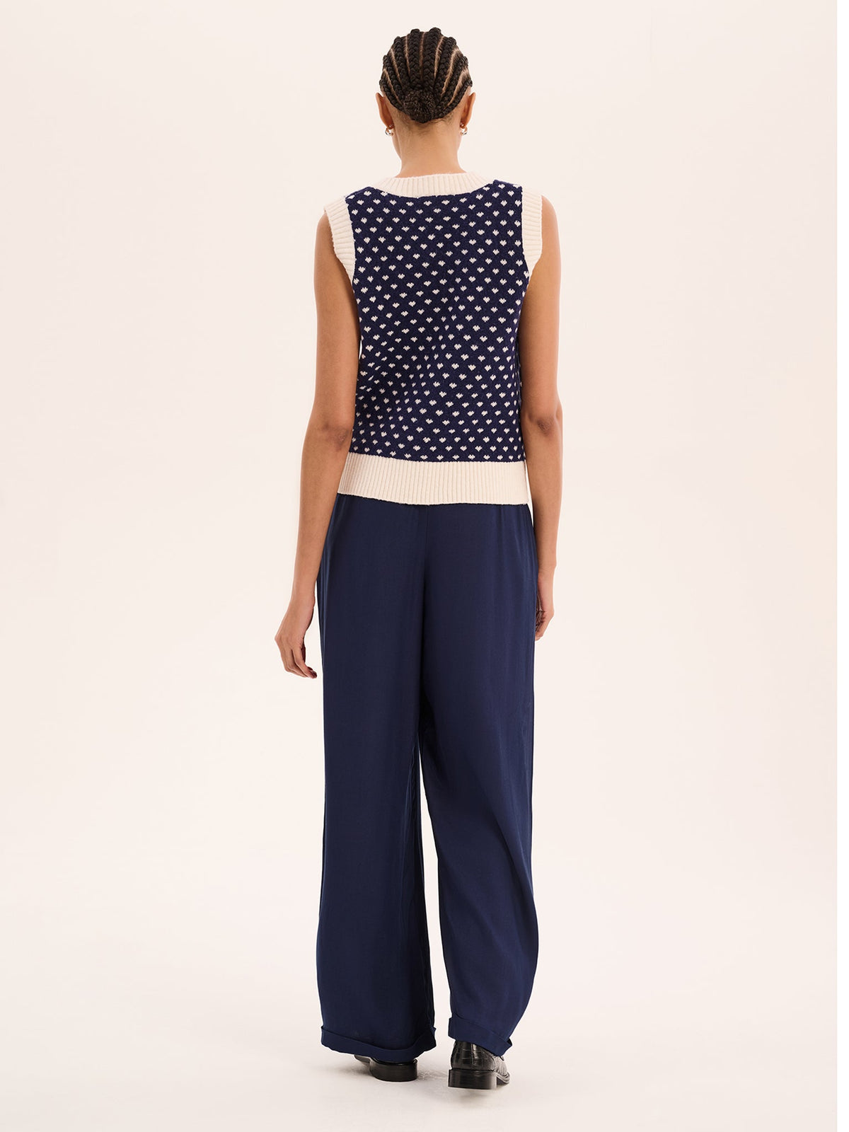 Trinny Mini Heart Vest in Navy