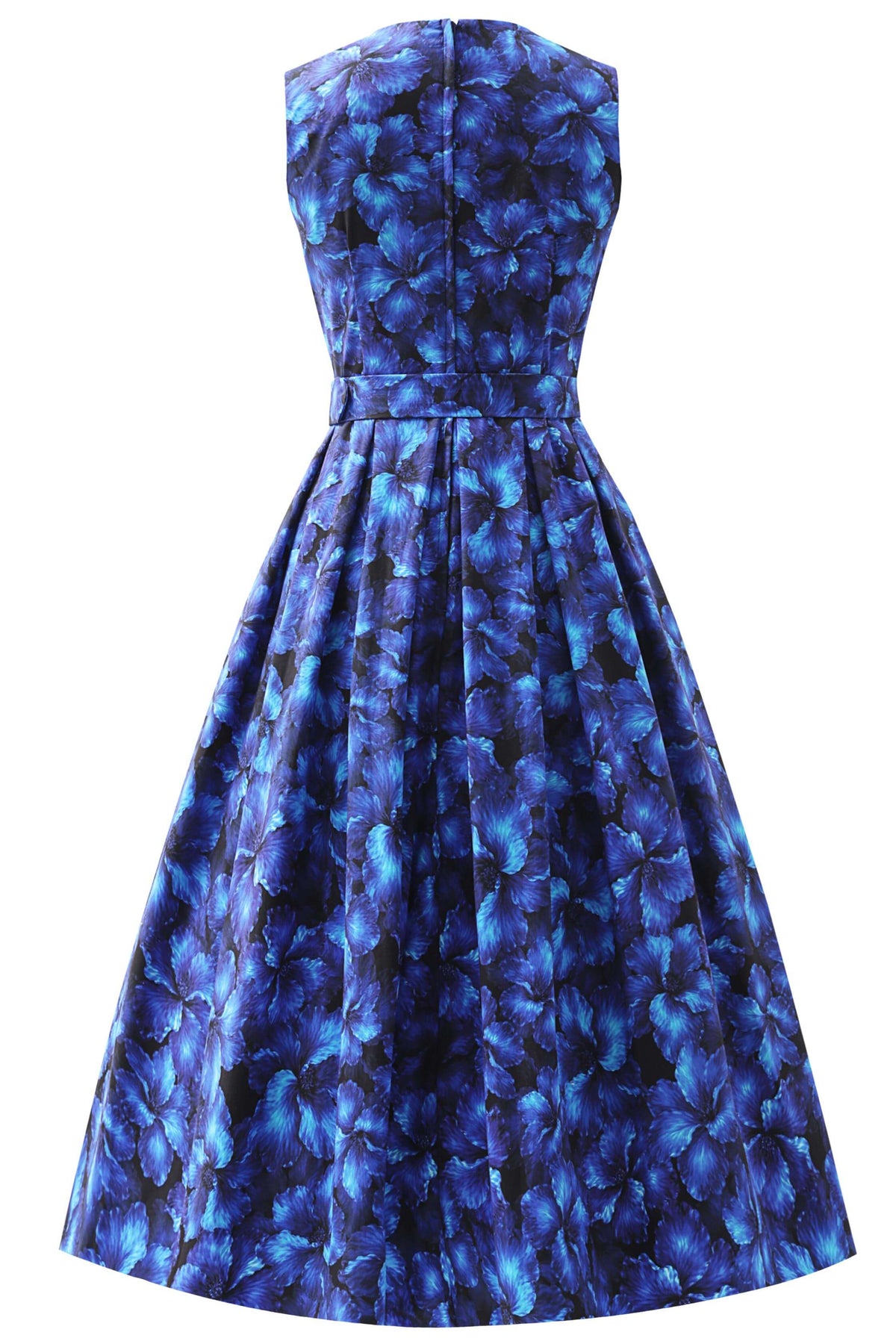 Helen Blue Floral Cotton Midi Dress