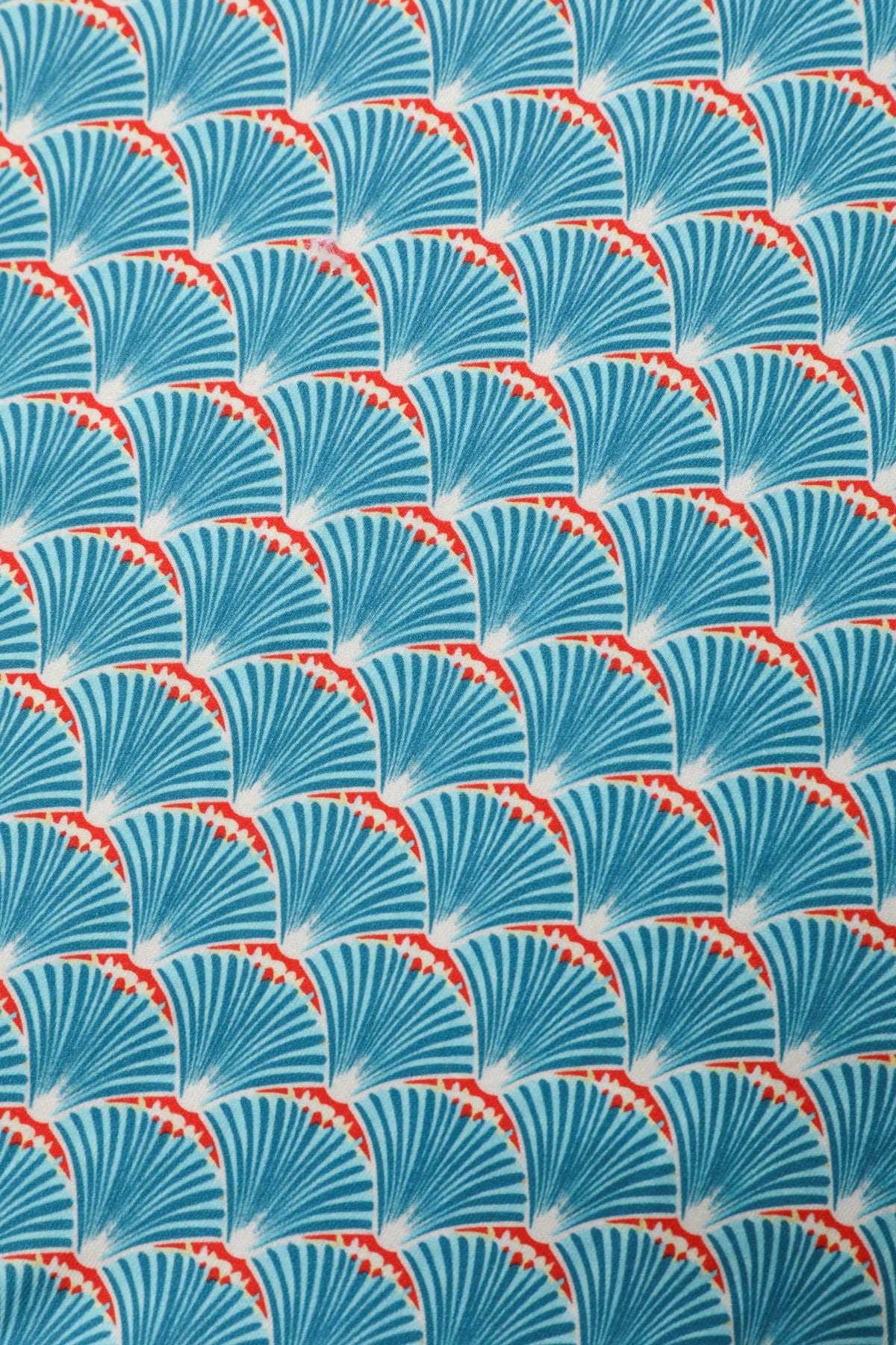 Julia 40s Teal Midi Dress In Seashell Print