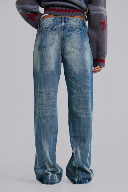 Hunter Loose Straight Leg Jeans in Blue Wash
