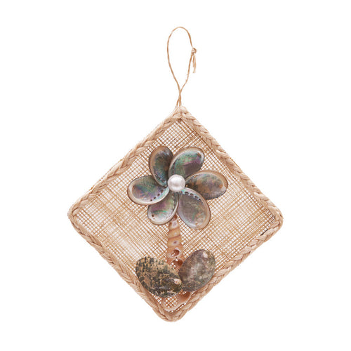 A Abaca & Shell Flower Ornament.