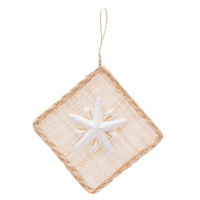 A Abaca & Shell Star Flower Ornament.