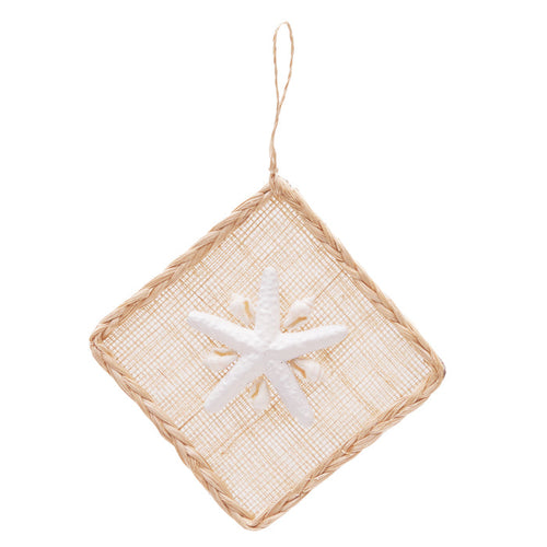 A Abaca & Shell Star Flower Ornament.