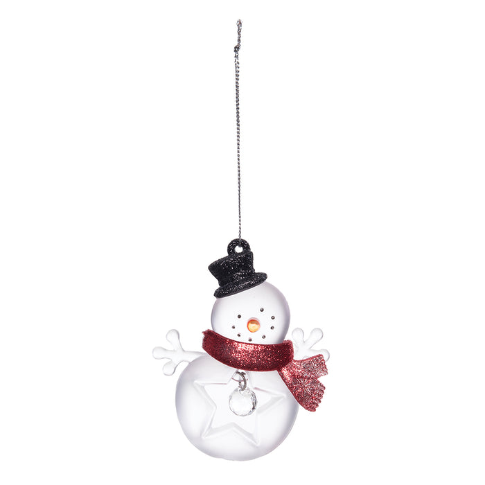A Acrylic Snowman Ornament.