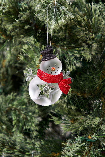 A Acrylic Snowman Ornament.