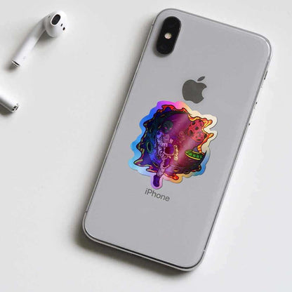 Alien on moon Holographic Stickers - Holographic stickers | STICK IT UP