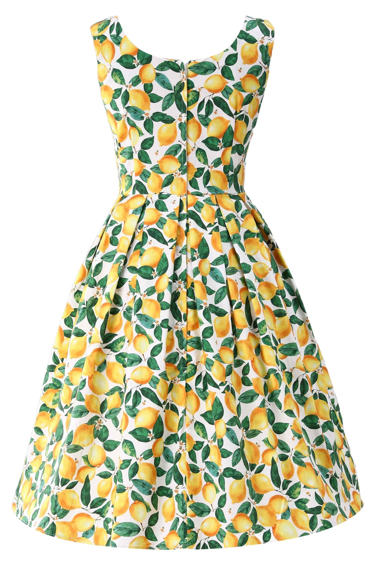 Amanda Lemon Flared Dress In White