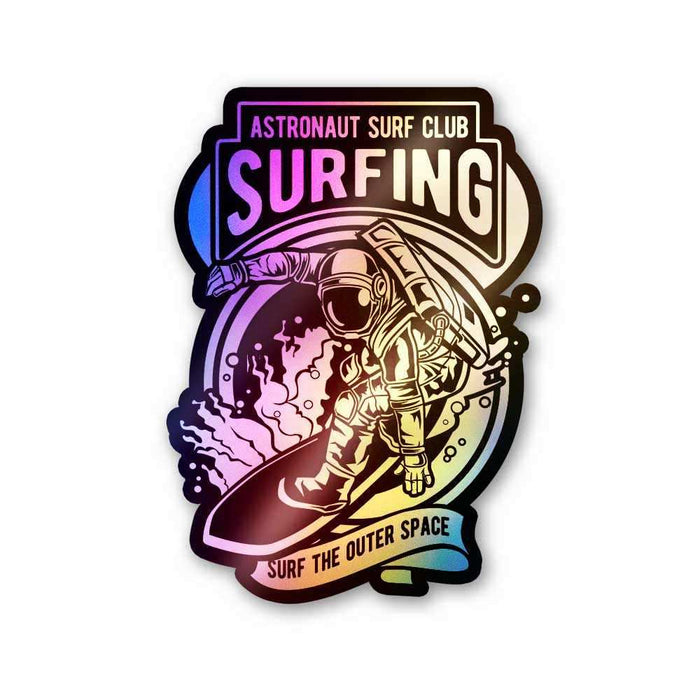 Astronaut Surf Club Holographic Stickers - Holographic stickers | STICK IT UP