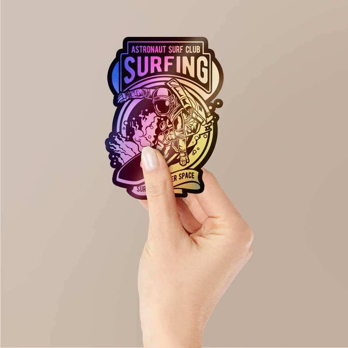 Astronaut Surf Club Holographic Stickers - Holographic stickers | STICK IT UP