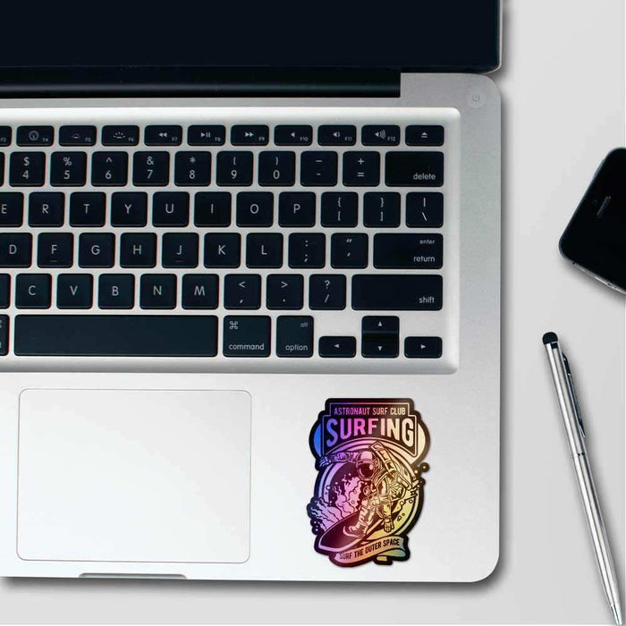 Astronaut Surf Club Holographic Stickers - Holographic stickers | STICK IT UP