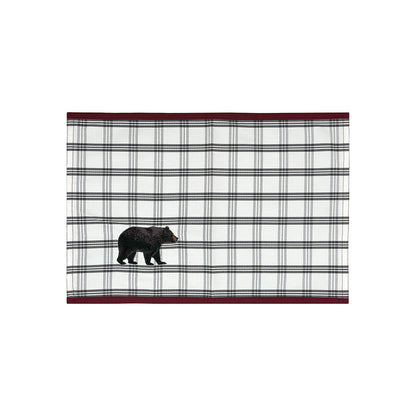 Bear Lodge Outdoor Table Linens table linens displayed as a coordinated tabletop setting.