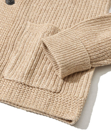 Belmont Plaited Shawl Cardigan - Sand
